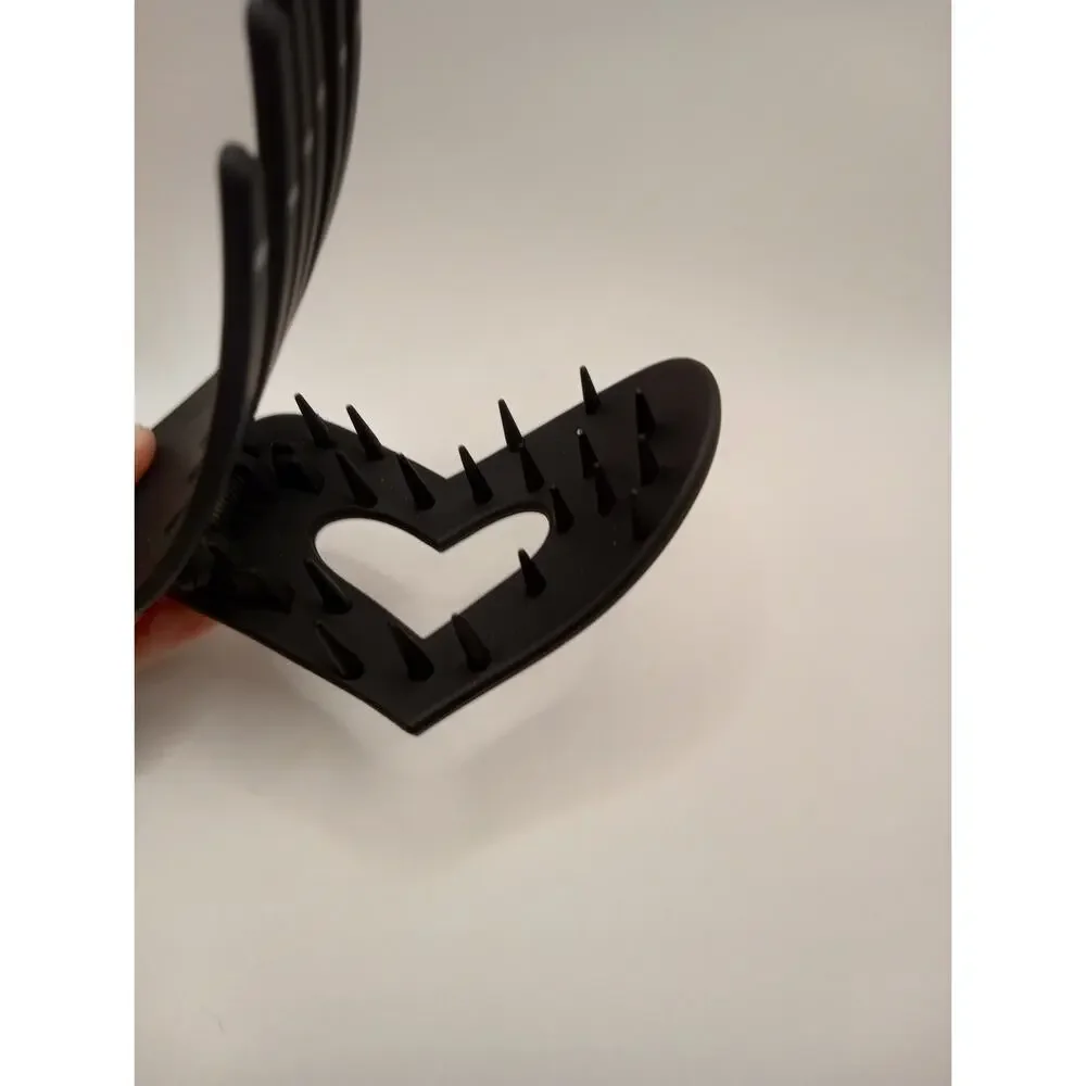 Black Heart Shaped Hair Clip Claw Flat 0908 0909